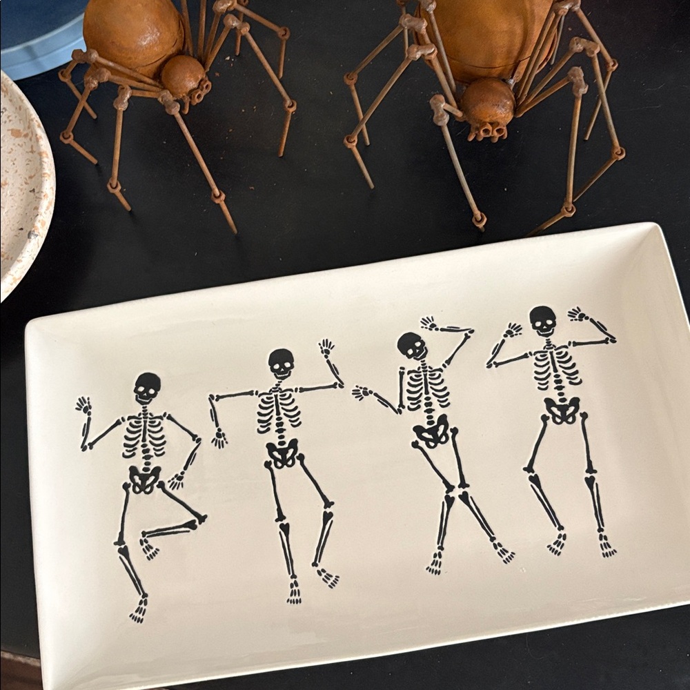 💎RARE/HTF💎🆕Celebrate Ceramic Stoneware Skeleton Platter